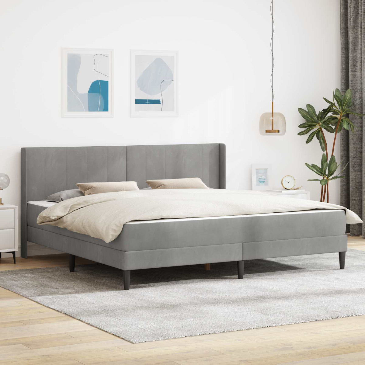 Estructura De Cama Con Colchón Terciopelo