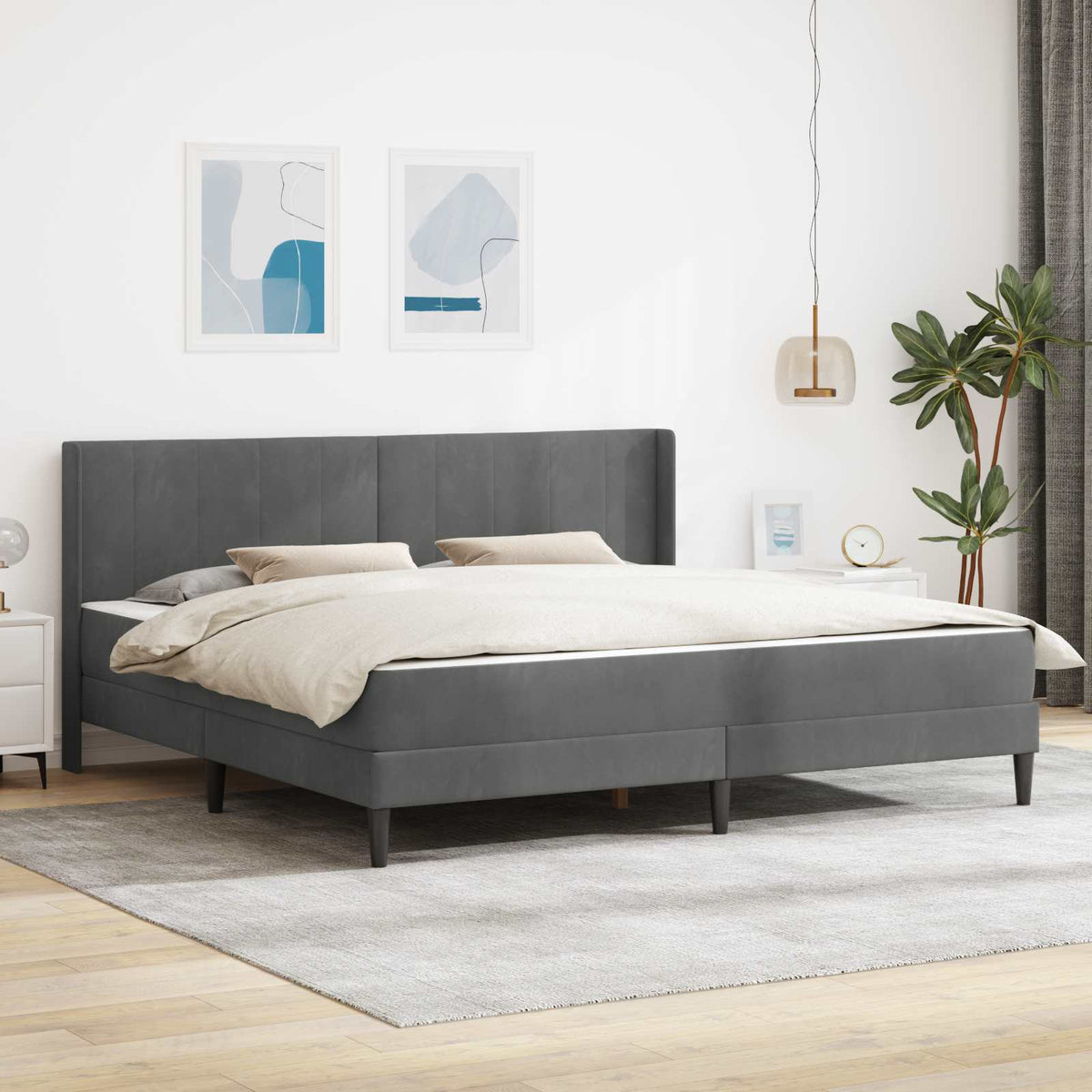 Estructura De Cama Con Colchón Terciopelo