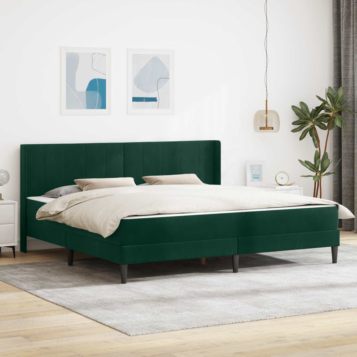 Estructura De Cama Con Colchón Terciopelo