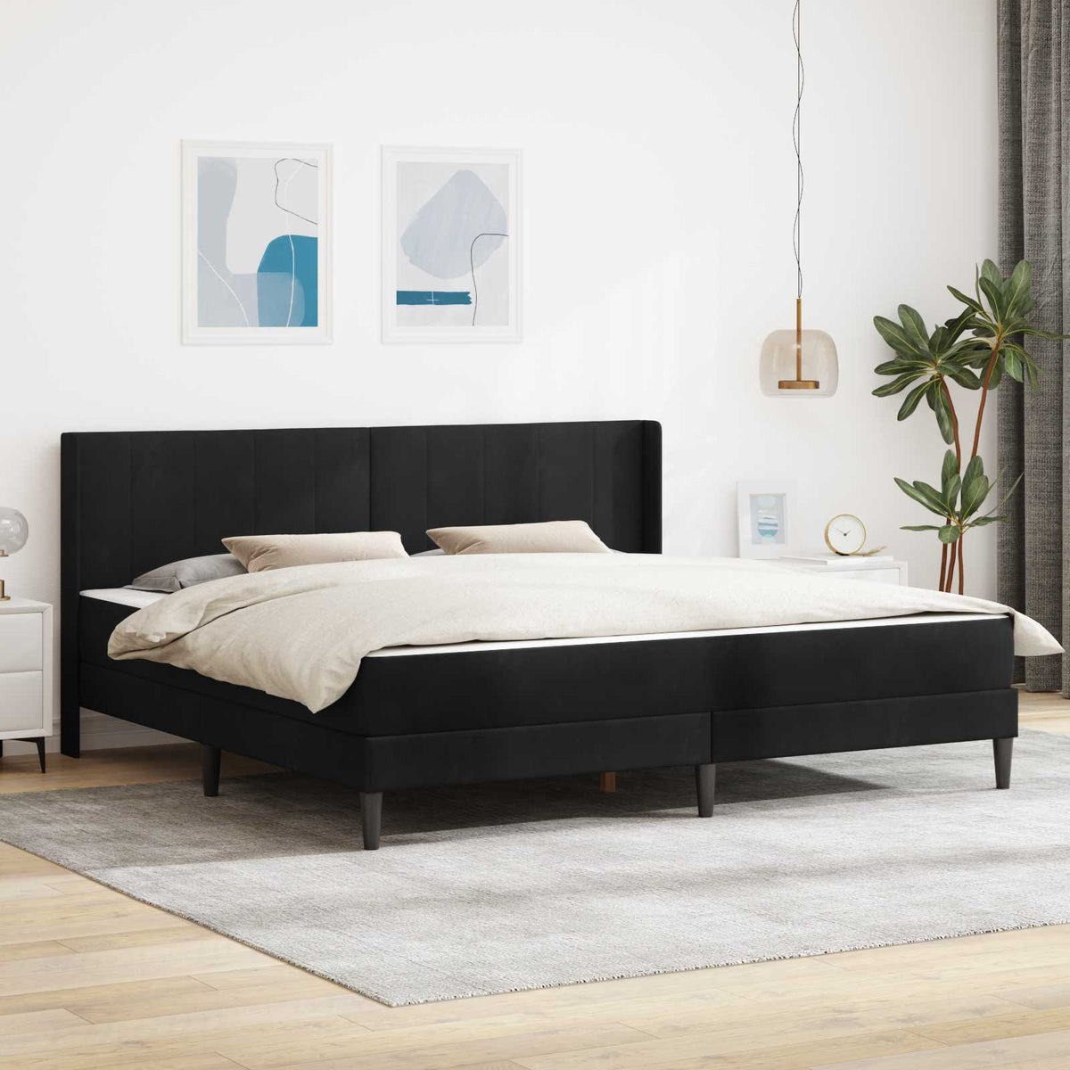 Estructura De Cama Con Colchón Terciopelo