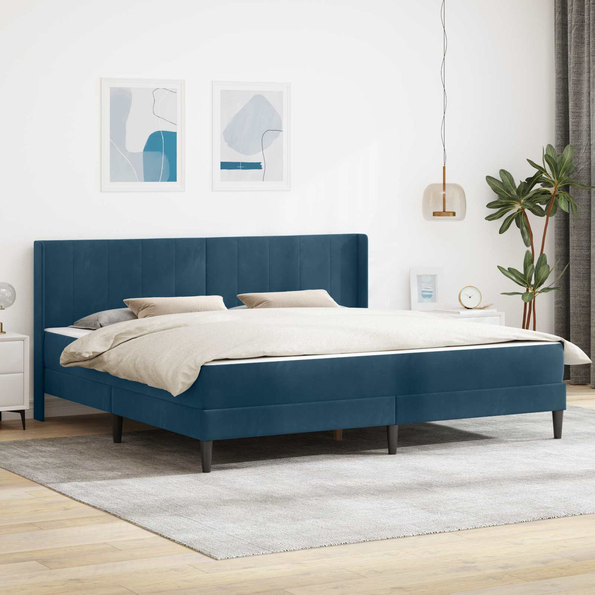 Estructura De Cama Con Colchón Terciopelo