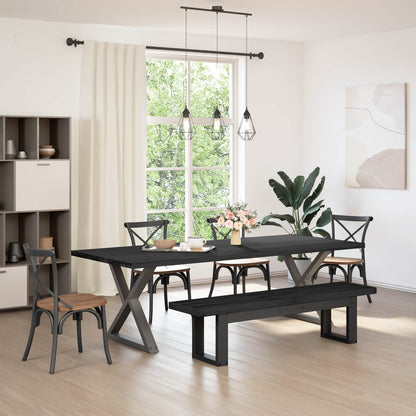 Banco Comedor Noain Patas Forma X Madera Maciza Pino