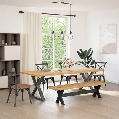 Banco Comedor Noain Patas Forma X Madera Maciza Pino