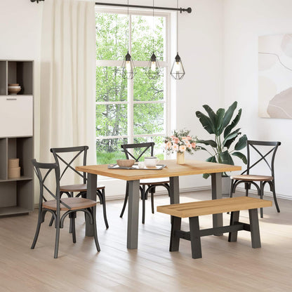 Banco Comedor Noain Patas Forma X Madera Maciza Pino