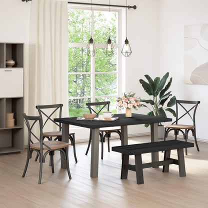 Banco Comedor Noain Patas Forma X Madera Maciza Pino