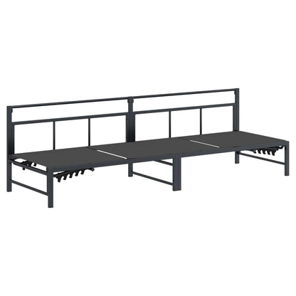 Tumbona De Sol Para 3 Personas Negro 200 X 62 X 59,5 Cm