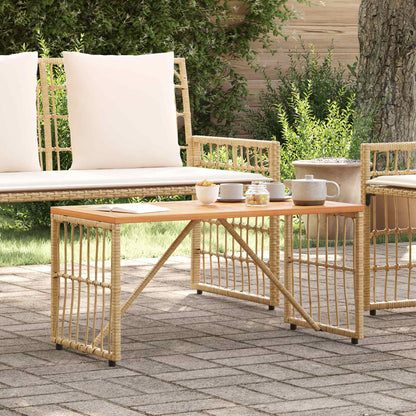 Mesa De Exterior 80 X 40 X 40 Cm Acero Y Poliratán