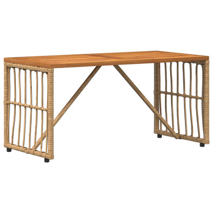 Mesa De Exterior 80 X 40 X 40 Cm Acero Y Poliratán