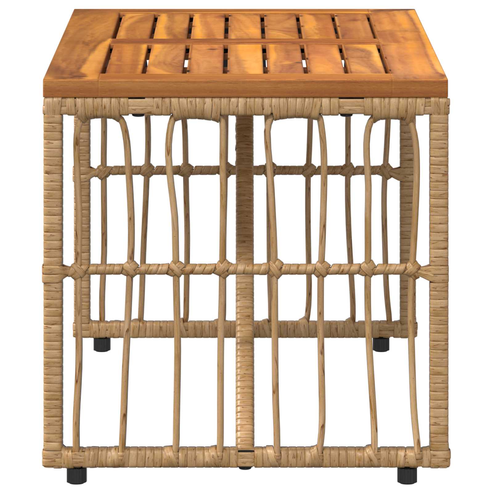 Mesa De Exterior 80 X 40 X 40 Cm Acero Y Poliratán