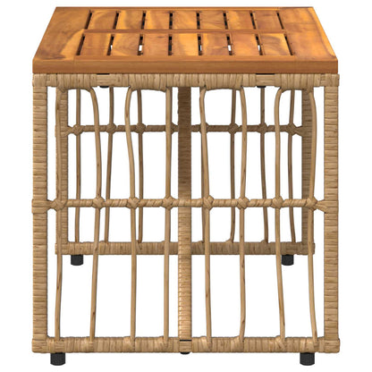 Mesa De Exterior 80 X 40 X 40 Cm Acero Y Poliratán