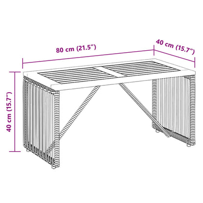 Mesa De Exterior Y Marrón 80 X 40 X 40 Cm Ratán Sintético