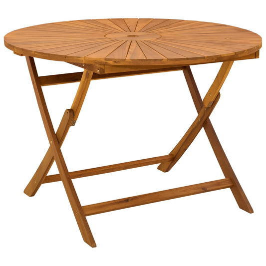 Mesa De Jardín Plegable Natural Ø110 X 75 Cm
