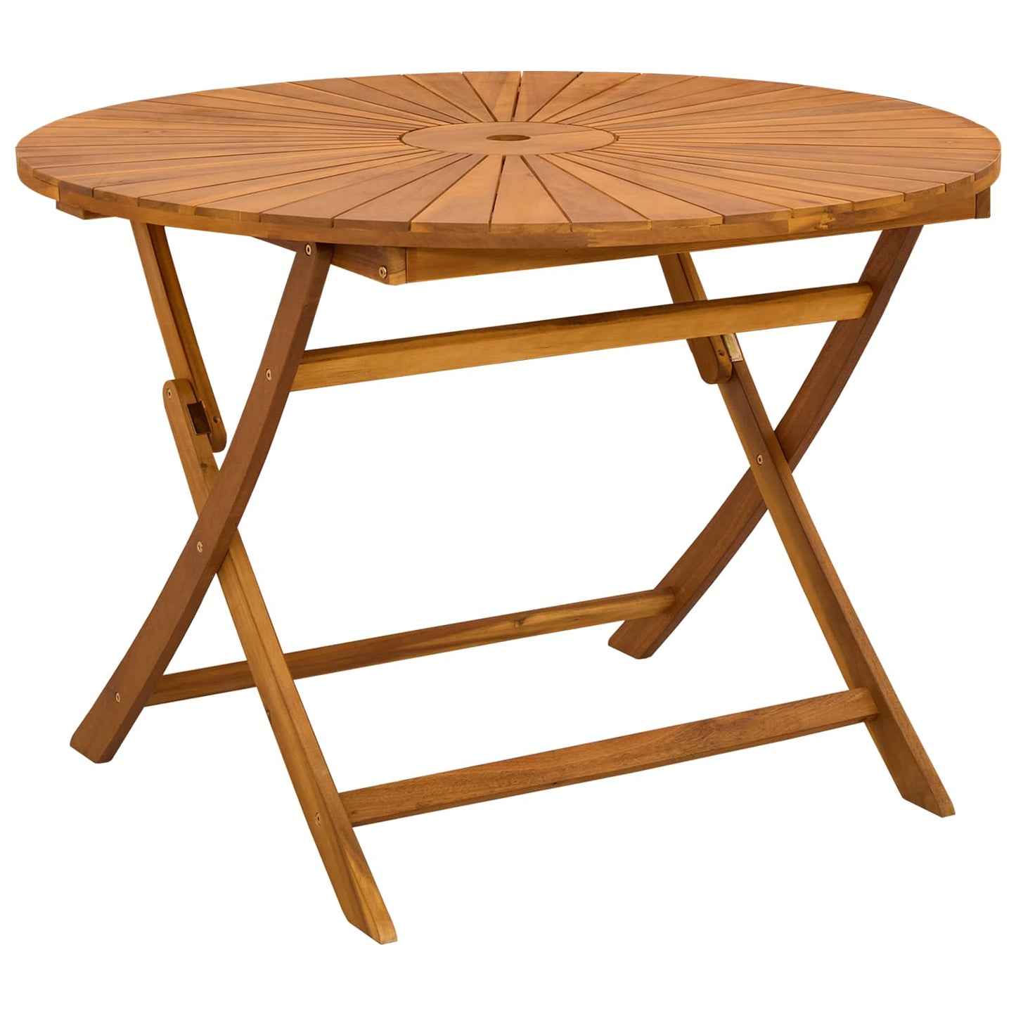 Mesa De Jardín Plegable Natural Ø110 X 75 Cm