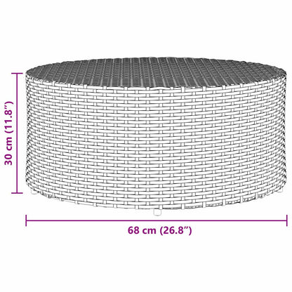 Mesa De Café Para Exterior Ø 68 X 30 Cm Ratán Sintético