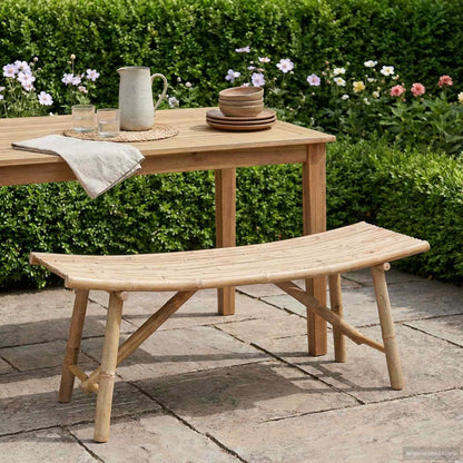 Banco De Jardín 110 X 45 X 50 Cm Bambú Natural Rectangular
