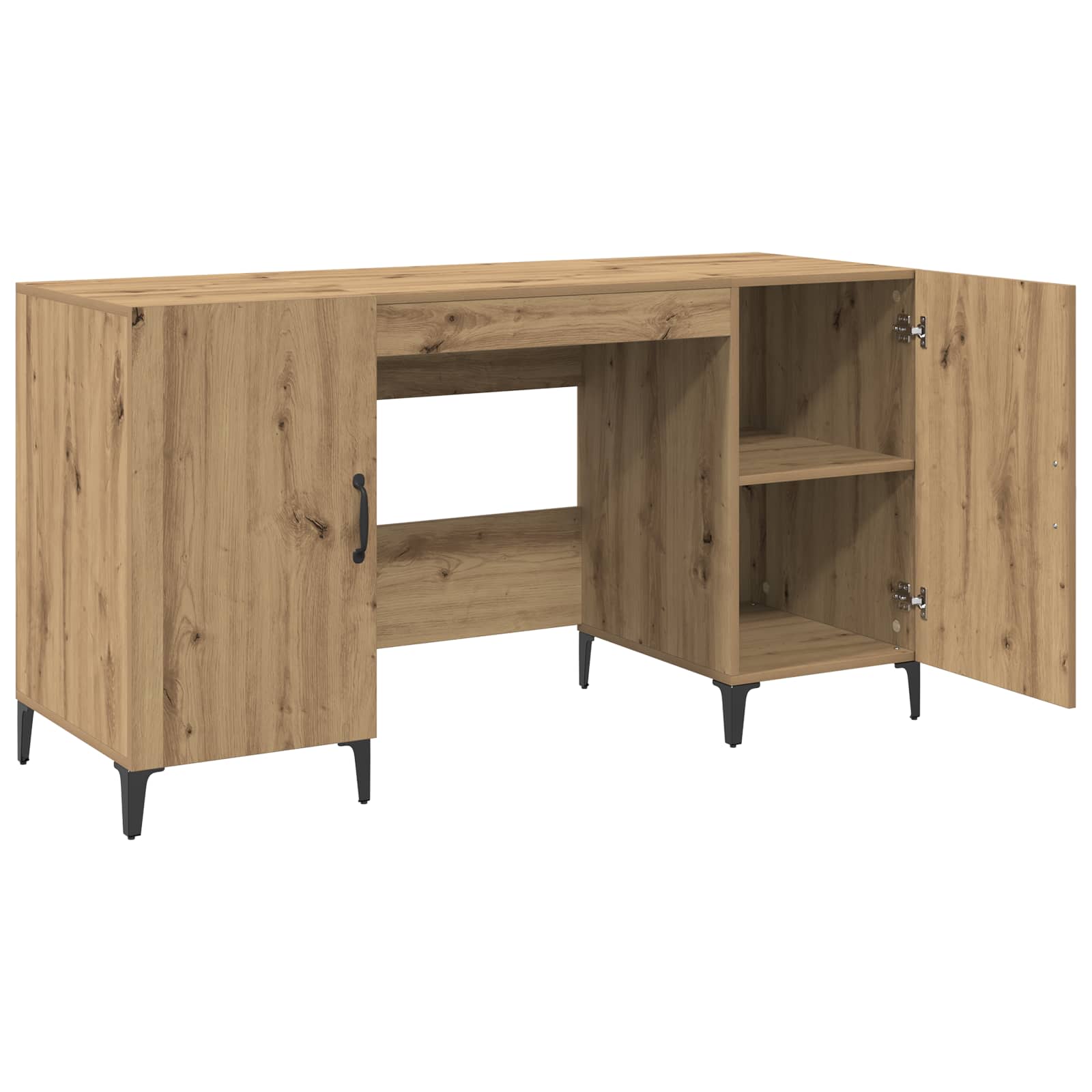 Escritorio Roble Artesanal Madera De Ingeniería