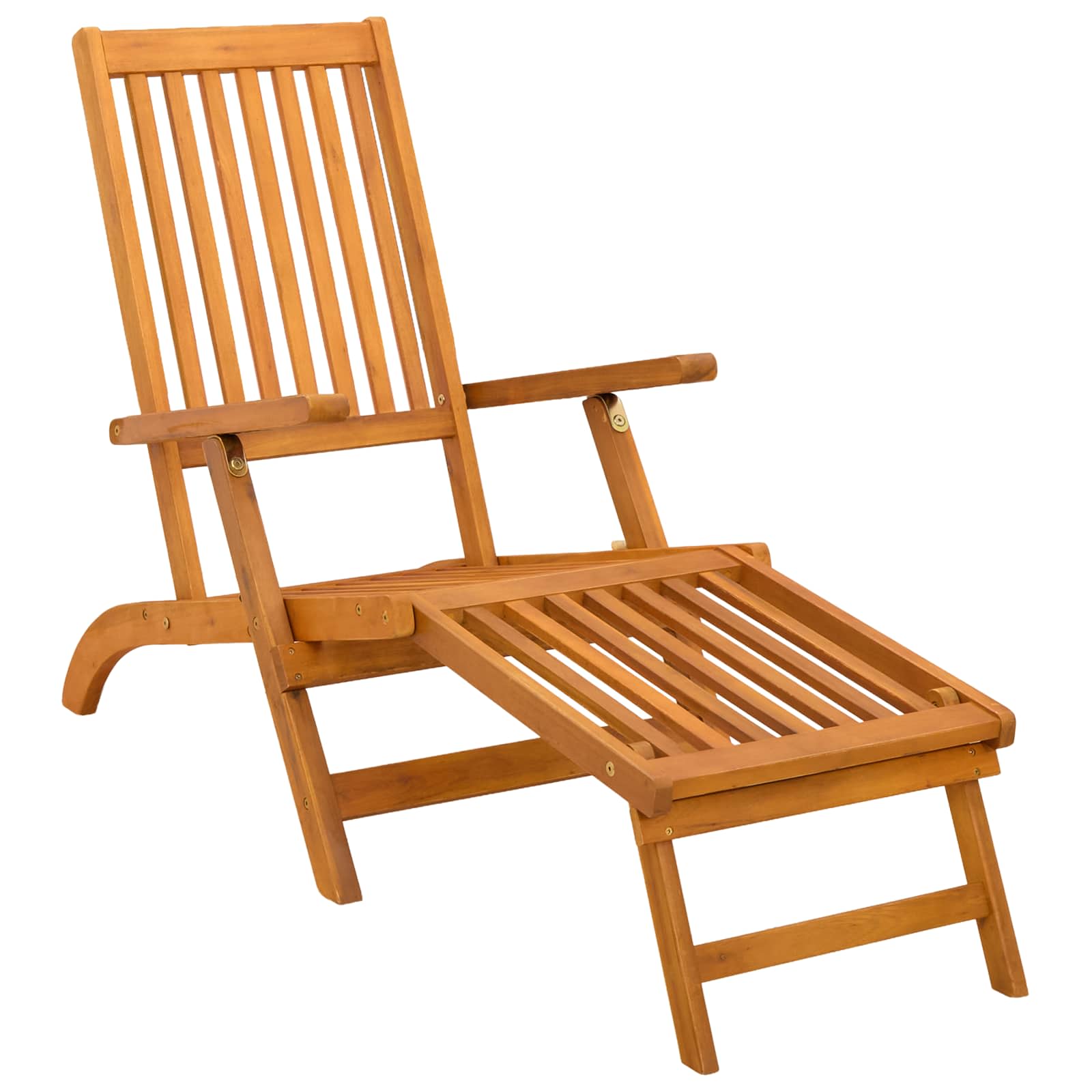 Recliner Y Tumbona Plegable 2 Pcs Madera De Acacia Sólida