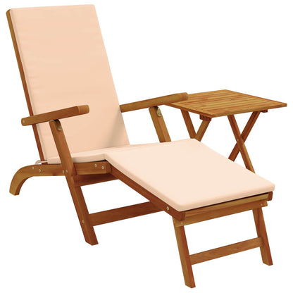 Recliner Y Tumbona Plegable 2 Pcs Madera De Acacia Sólida