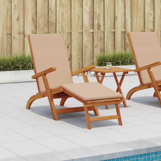 Recliner Y Tumbona Plegable 2 Pcs Madera De Acacia Sólida