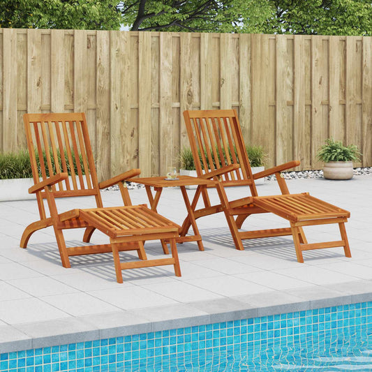 Recliner Y Tumbona Plegable 2 Pcs Natural