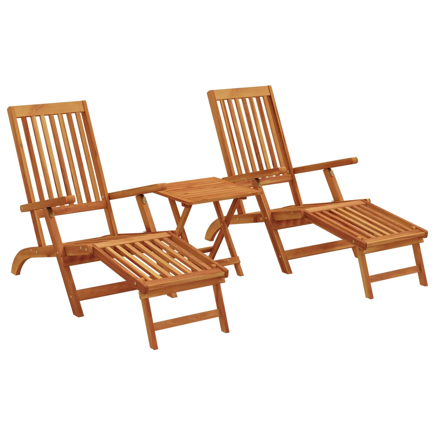 Recliner Y Tumbona Plegable 2 Pcs Natural