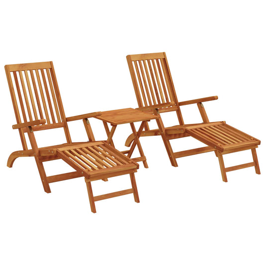 Recliner Y Tumbona Plegable 2 Pcs Natural
