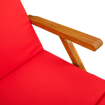 Recliner Y Tumbona Plegable 3 Pcs Madera De Acacia Sólida