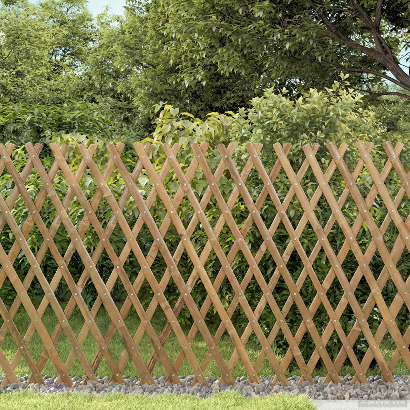 Valla Trellis Expandible 2 Pcs Marrón Claro 100 X 105 Cm Bambú