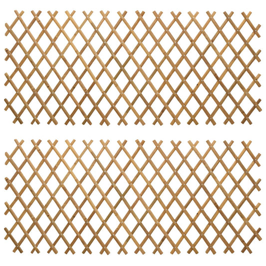 Valla Trellis Expandible 2 Pcs Marrón Claro 100 X 105 Cm Bambú