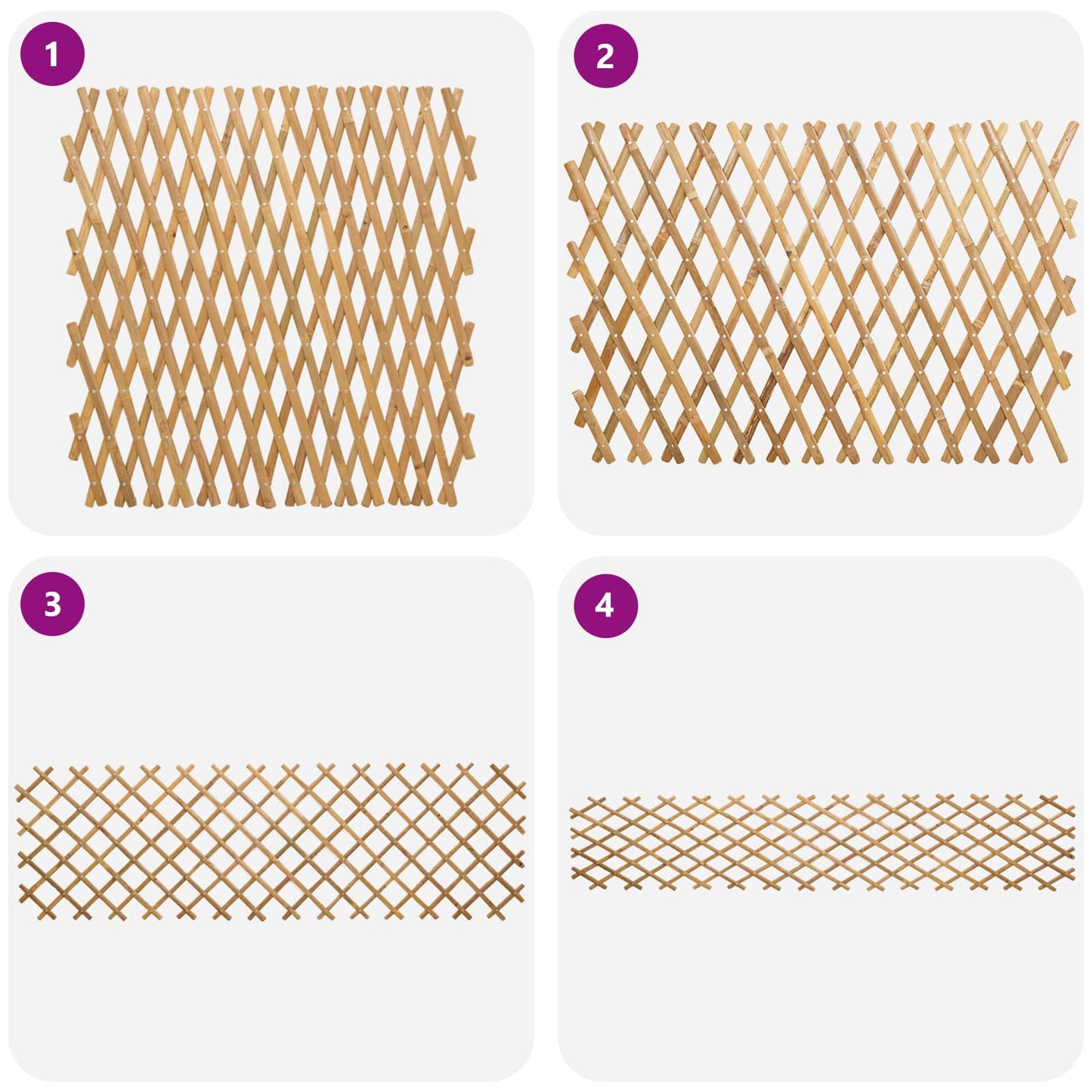 Valla Trellis Expandible 2 Pcs Marrón Claro 100 X 105 Cm Bambú