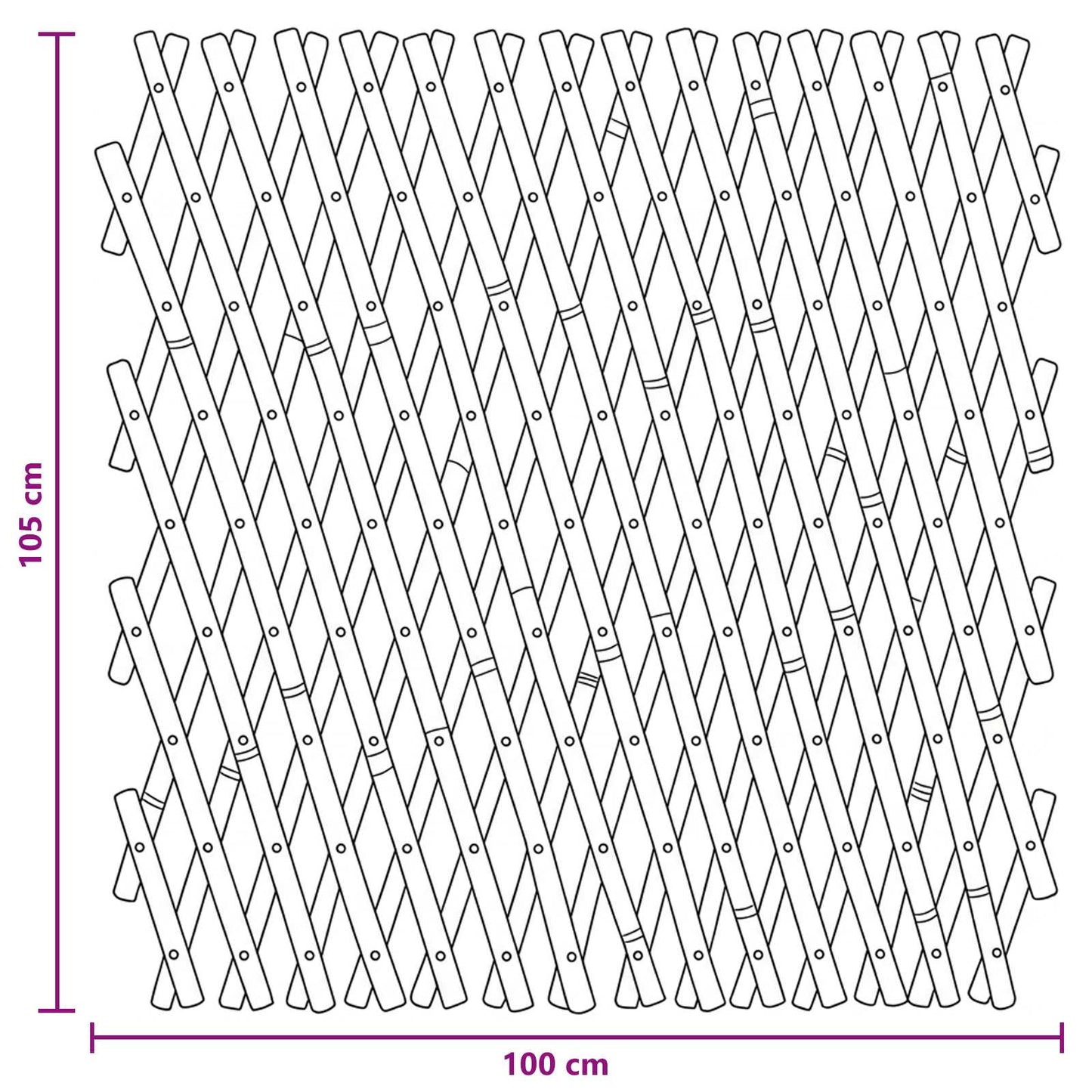 Valla Trellis Expandible 2 Pcs Marrón Claro 100 X 105 Cm Bambú