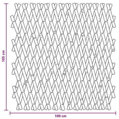 Valla Trellis Expandible 2 Pcs Marrón Claro 100 X 105 Cm Bambú