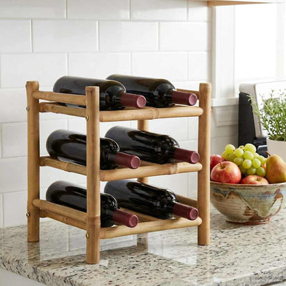 Estante De Vino Bambú Natural
