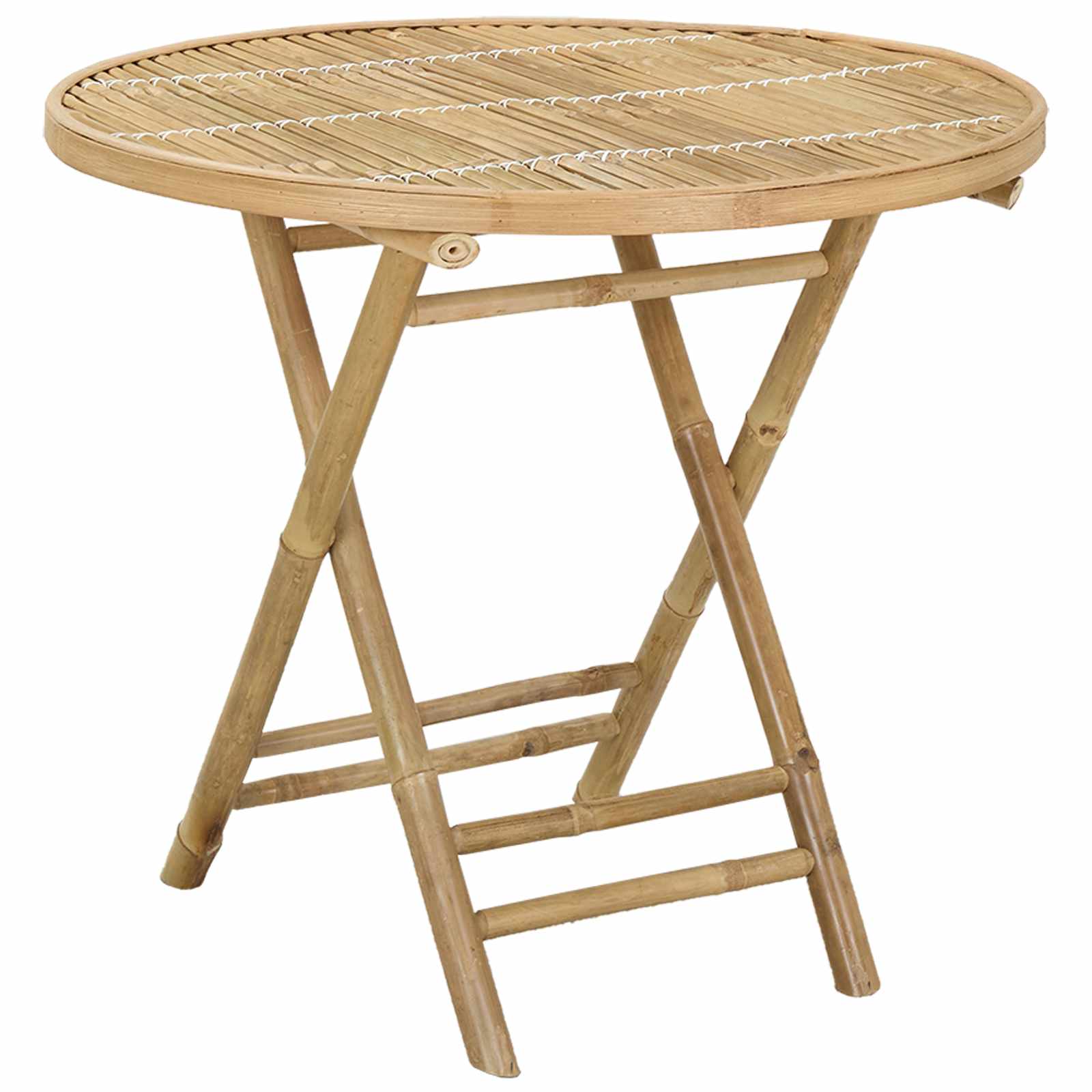Mesa De Jardín Natural 80 X 70 Cm Bambú
