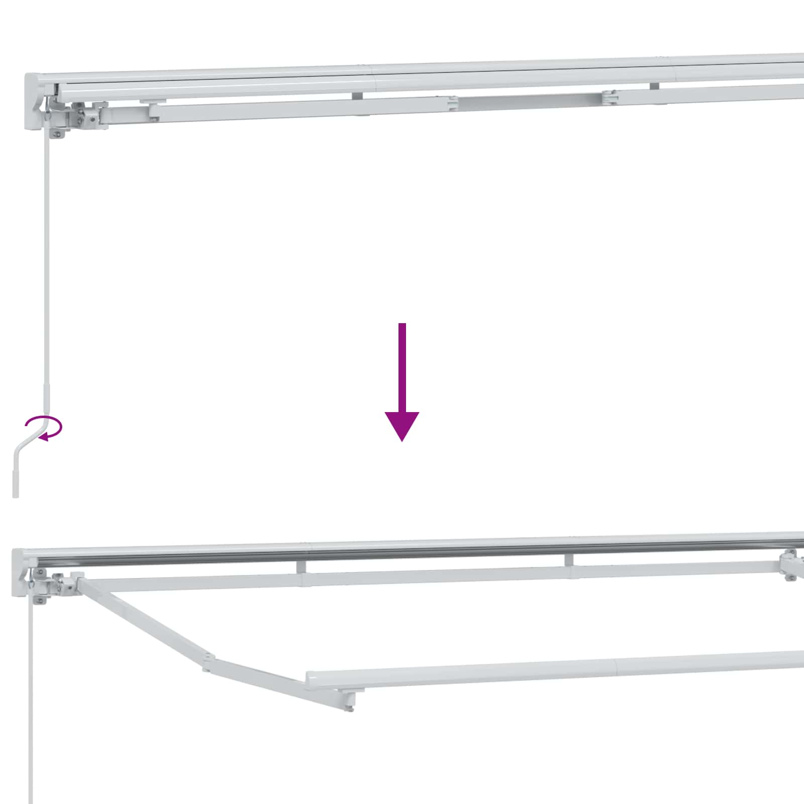 Estructura De Toldo Manual Ajustable 5 X 3 M Acero