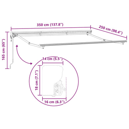 Estructura De Toldo Retráctil Eléctrico 3,5 X 2,5 M Acero
