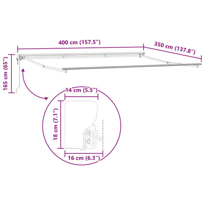 Estructura De Toldo Retráctil Eléctrico 4 X 3,5 M Acero
