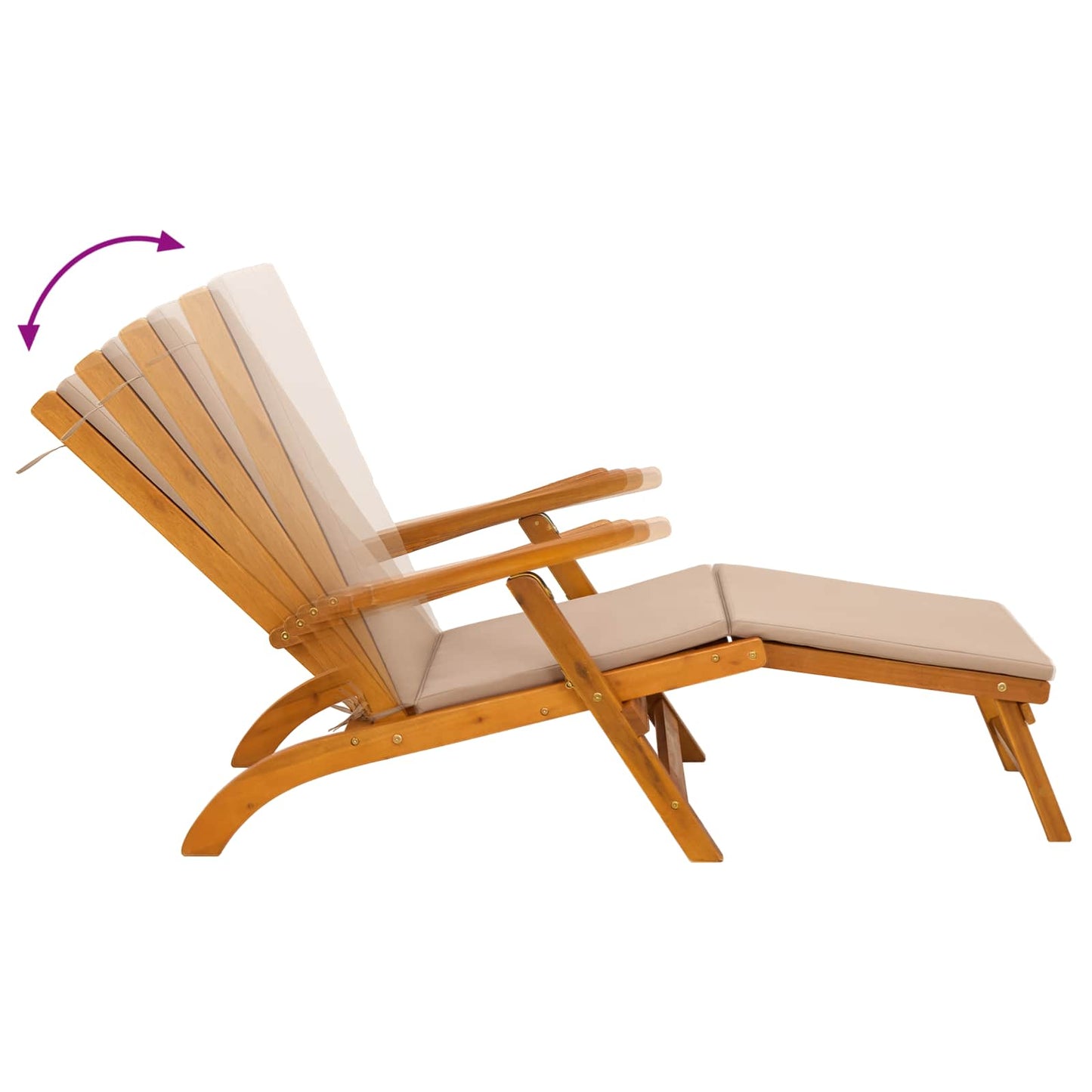 Recliner Y Tumbona Plegable Madera De Acacia Sólida