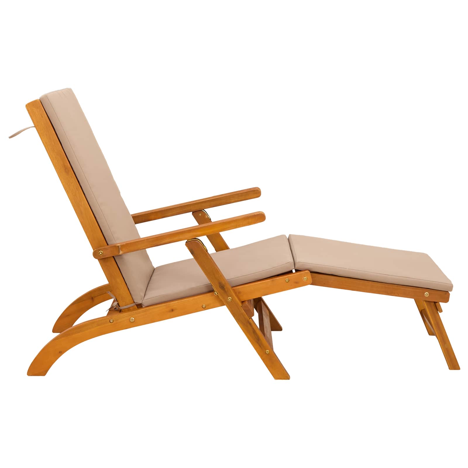 Recliner Y Tumbona Plegable Madera De Acacia Sólida
