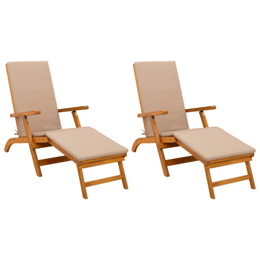 Recliner Y Tumbona Plegable 2 Pcs 55 X 146 X 91 Cm