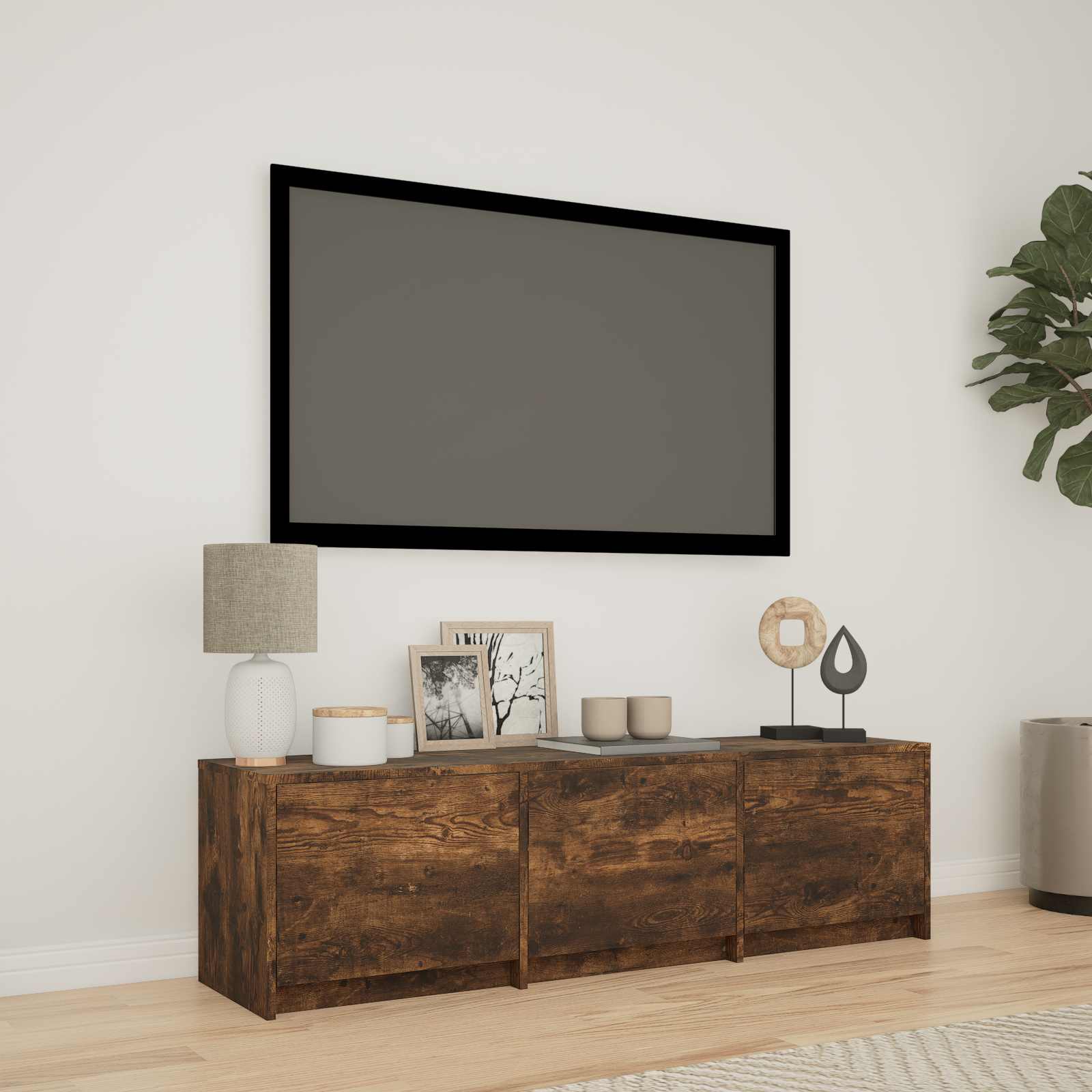 Mueble De Tv Con Led Con Led 165 X 34 X 40 Cm