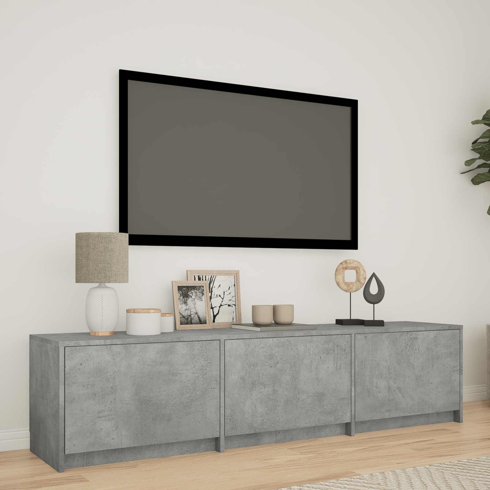Mueble De Tv Con Led Con Led 165 X 34 X 40 Cm