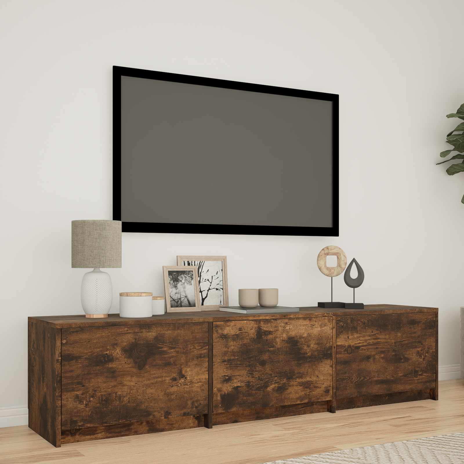 Mueble De Tv Con Led Con Led 165 X 34 X 40 Cm