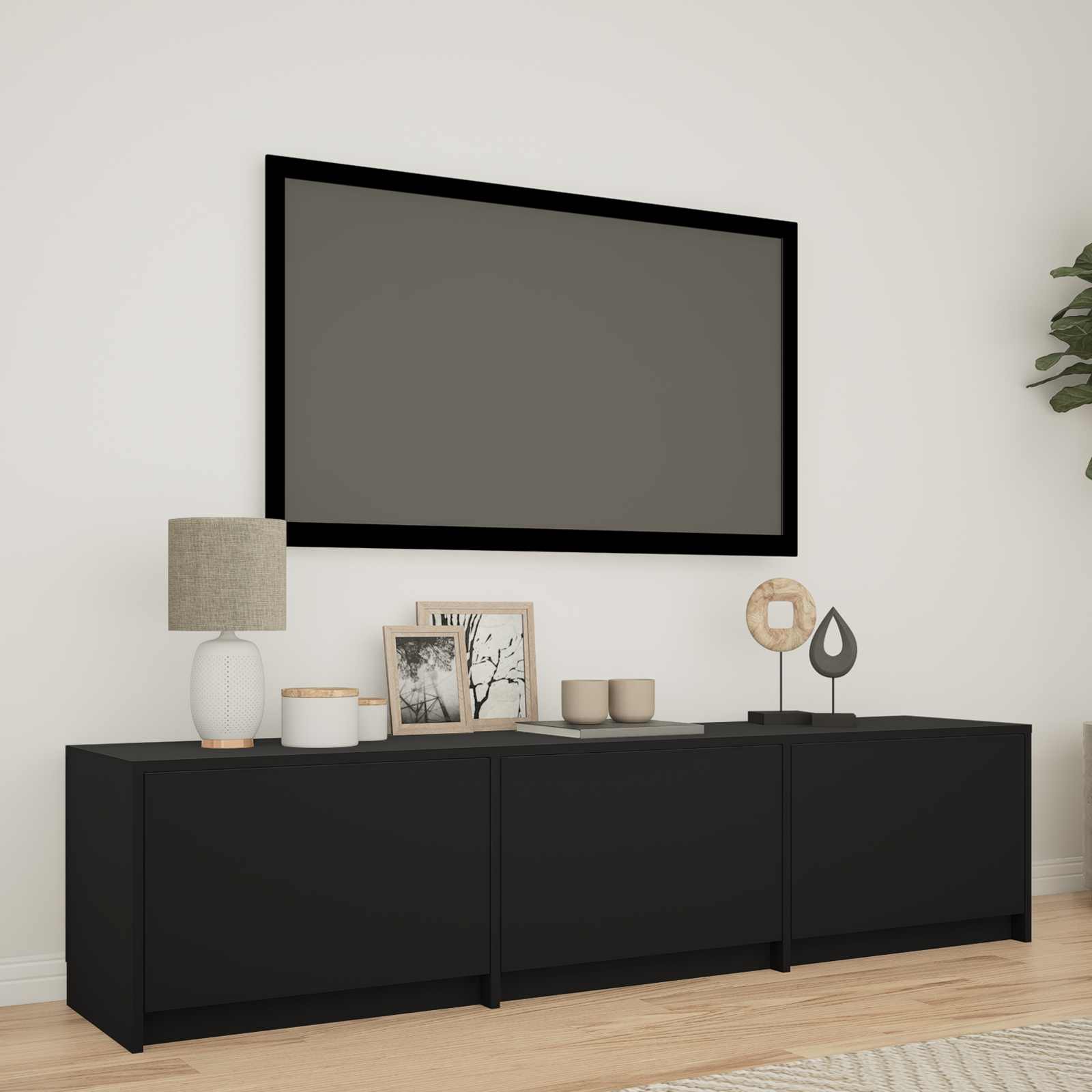 Mueble De Tv Con Led Con Led 165 X 34 X 40 Cm