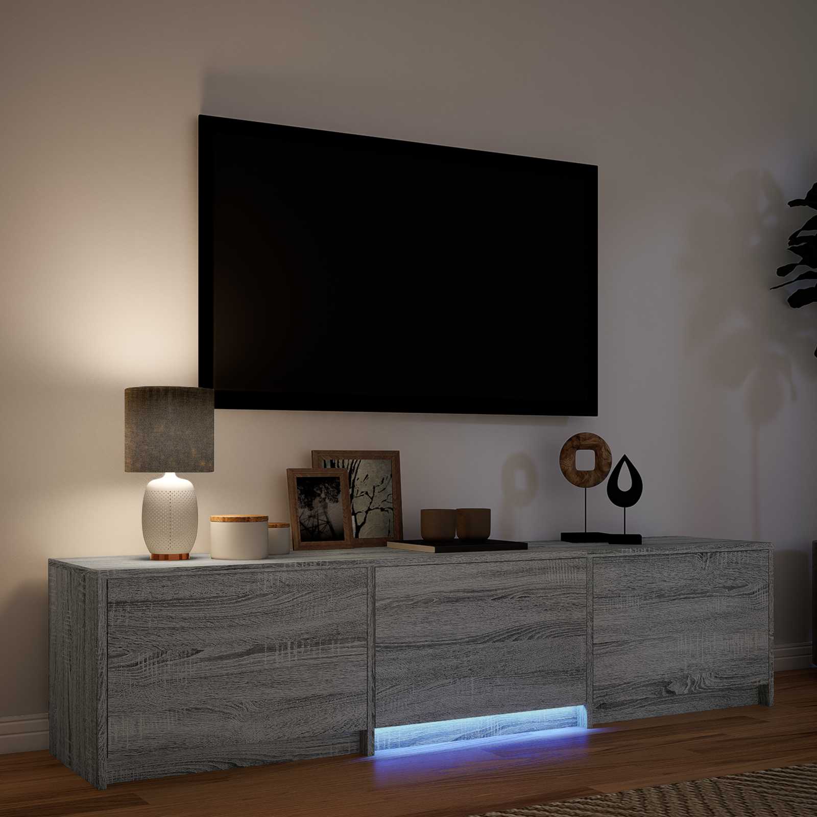 Mueble De Tv Con Led Con Led 165 X 34 X 40 Cm