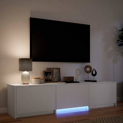 Mueble De Tv Con Led 165 X 34 X 40 Cm Madera De Ingeniería