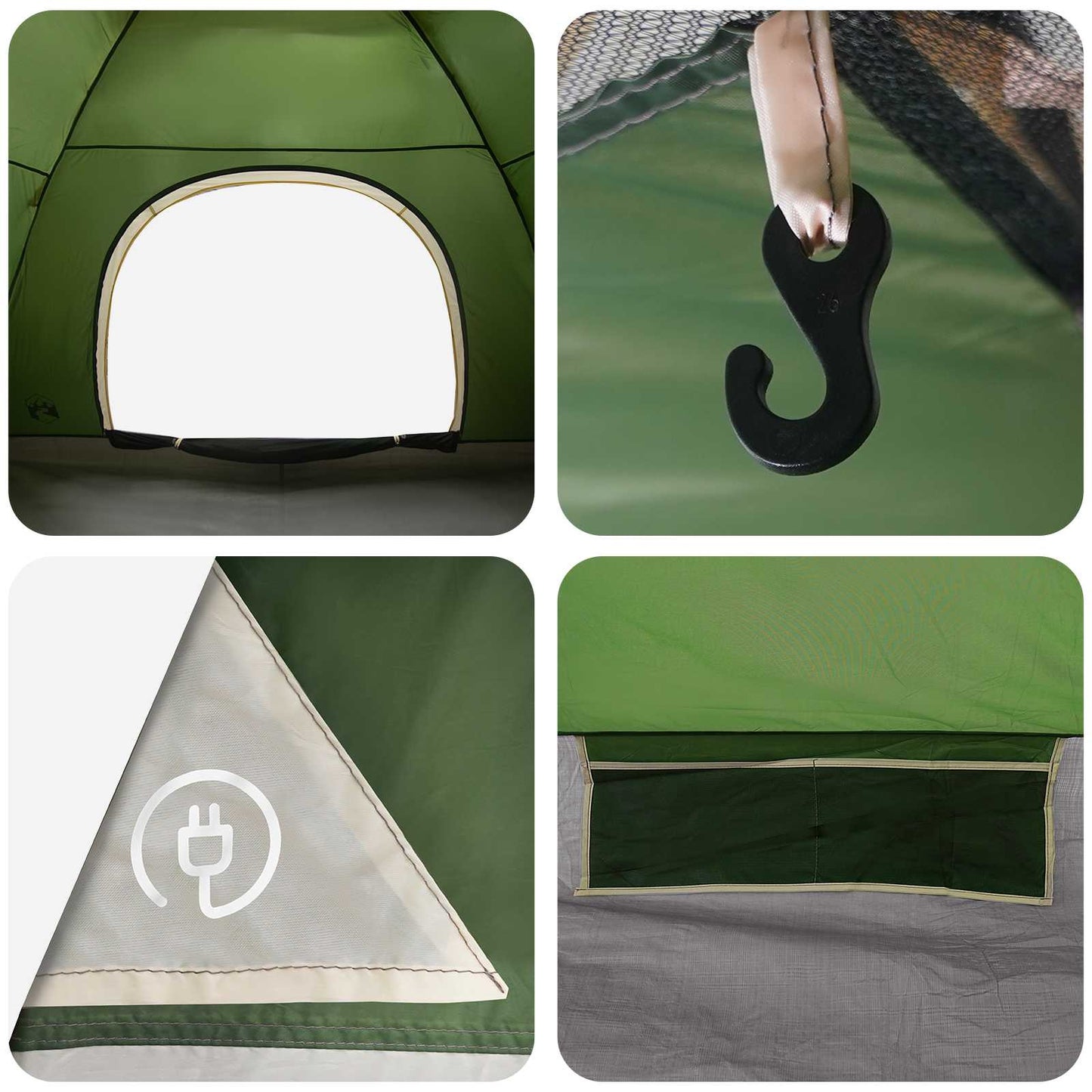 Tienda De Camping Con Techo Verde 275 X 215 X 125 Cm