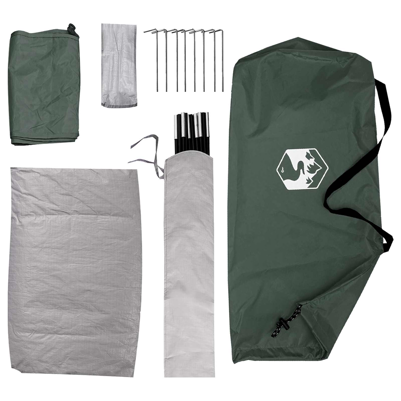 Tienda De Camping Con Techo Verde Militar 275 X 215 X 125 Cm