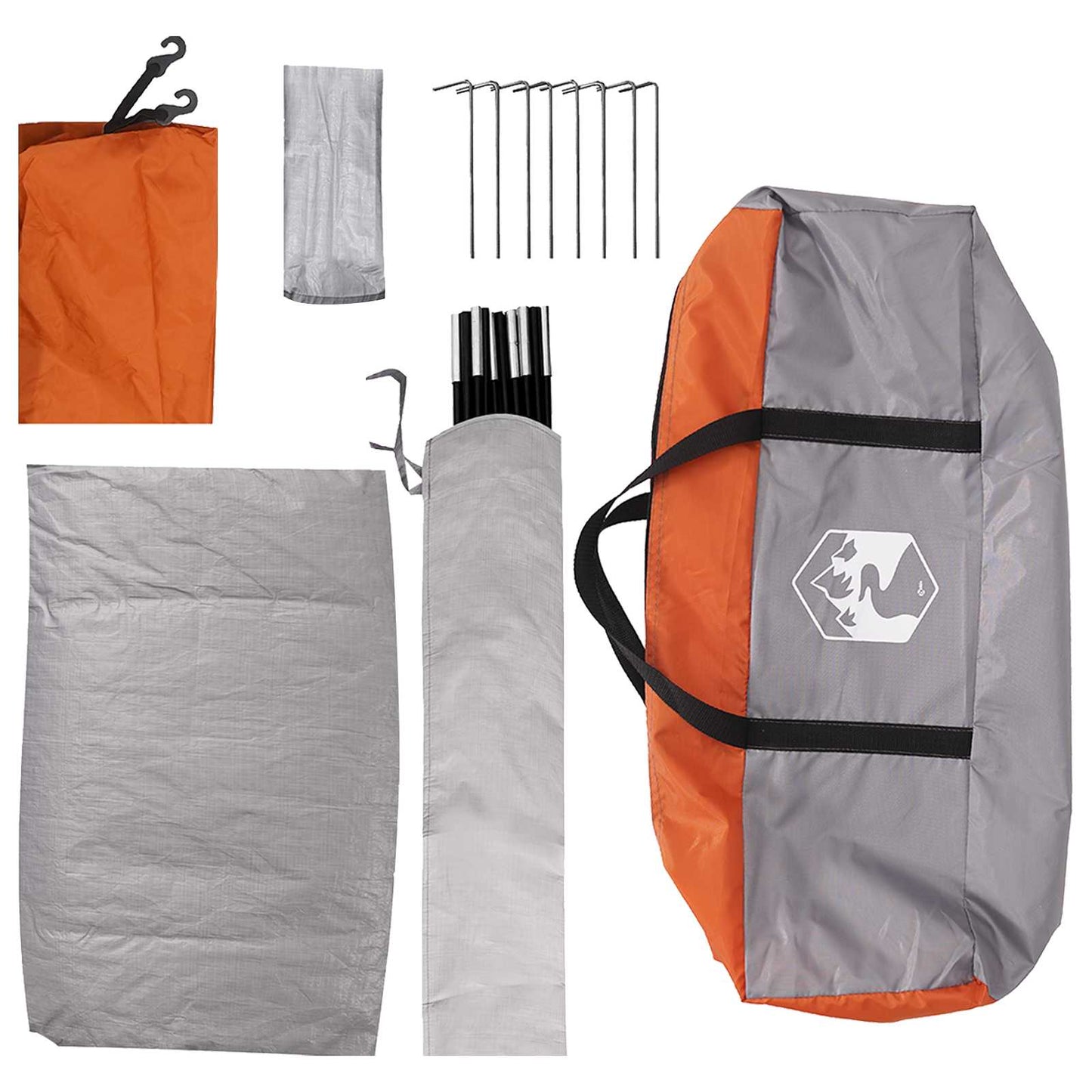 Tienda De Camping Con Techo Gris Y Naranja 335 X 275 X 180 Cm