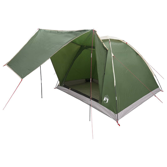 Tienda De Camping Con Techo Verde 4 Personas Poliéster Y Acero